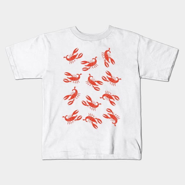 Lobsters All Over Kids T-Shirt by sombreroinc